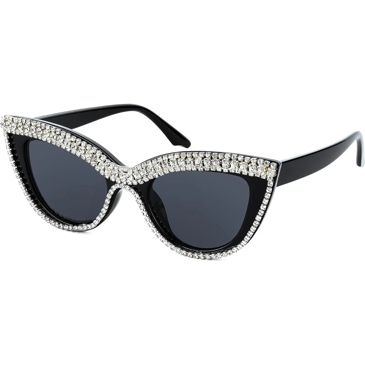 EyeconicFinds  Women Oversized Diamond Sunglasses Fashion Cat Eye Rhinestone Sunglasses Jeweled Frame Costume Party B2360