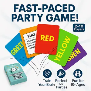 Brainstorm Game Cards – Hilarious Fast-Paced Party Challenge for Friends & Family | 4 Fun Rules in 1 | Perfect for Game Nights, Parties & Gifts