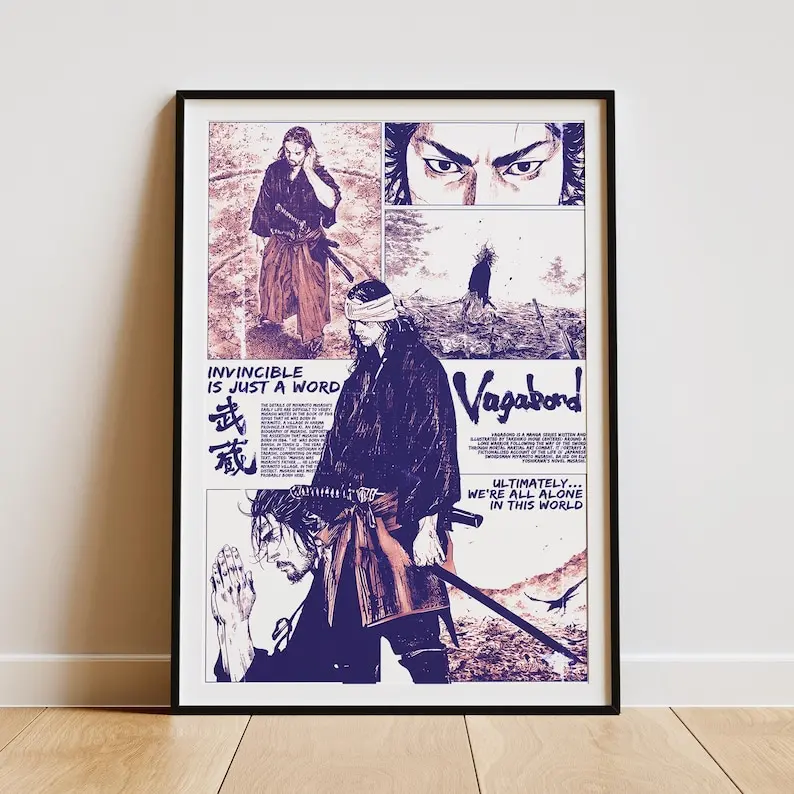Vagabond Samurai Poster Unframed: Miyamoto Musashi Manga Art ()