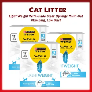 3 Pack Lightweight Clumping Cat Litter, Clear Springs Scent, Low Dust Odor Control Formula, Easy Scoop Litter, 17 lb Box