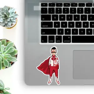 Omni Man Bloody Vinyl Sticker, Invincible Inspired Waterproof Sticker, Dark Superhero Laptop Car Phone Decor