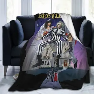 Beetlejuice Blanket Halloween Super Soft Comfortable Warm Blanket Fluffy Plush Lightweight Bedding Quilt for All Seasons Bed Sofa Couch 80"x60" Large Size for Men Women