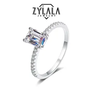 Synthetic Moissanite Ring, 1.0/2.0/3.0 Carats, Sterling 925 Silver — Perfect for Engagement, Wedding, Promise, and Valentine’s Day