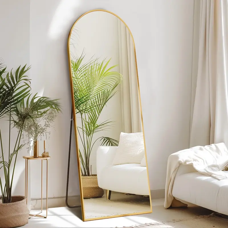 CONCETTA 2 SIZE Arched Full Length Mirror, Full Body Standing Mirror Floor Mirrors, Gold