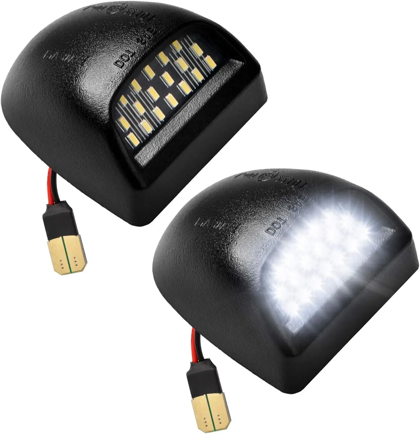 LED License Plate Light Tag Lamp Assembly Replacement  for 2003-2007 Chevy Silverado GMC Sierra Yukon, for Chevy Silverado 1500 2500 3500 Suburban Tahoe GMC Sierra Yukon XL for Escalade, 6000K White, Pack of 2