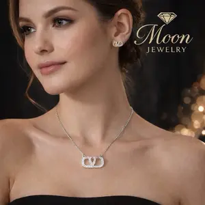 Luxury Selves Necklace & Earrings Set  18K PVD Stainless Steel – Waterproof & Tarnish Free