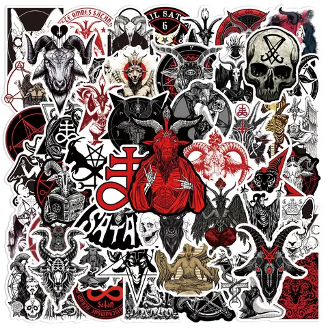 50pcs Devil Series Stickers for Scrapbooks Journals Laptops Water Bottles Cars, Sticker Decals, Side Decals, Inspirational Faith-Based Designs, Positive Message Gifts, Halloween Includes Sticker