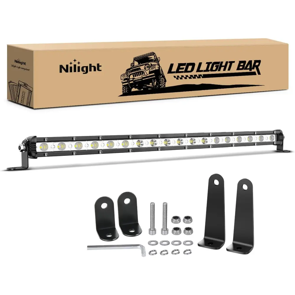 Nilight Single Row LED Light Bar Ultra-Slim Spot Flood Combo Light Bar 20 Inch 54W Fog Light Driving Light Work Light Roof Bumper Light for Offroad 4x4 Trucks SUV ATV UTV dealsforyoudays, Led Lights Car, Car Strip Light