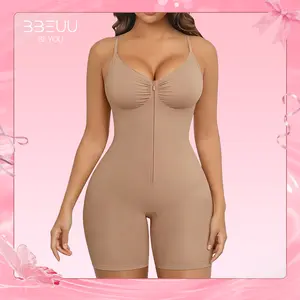 BBEUU Women Shapewear Tummy Control Bodysuit Zip Up Ultra Stretch Breathable Mesh Slim Fit Custom Shaping Body Shaper