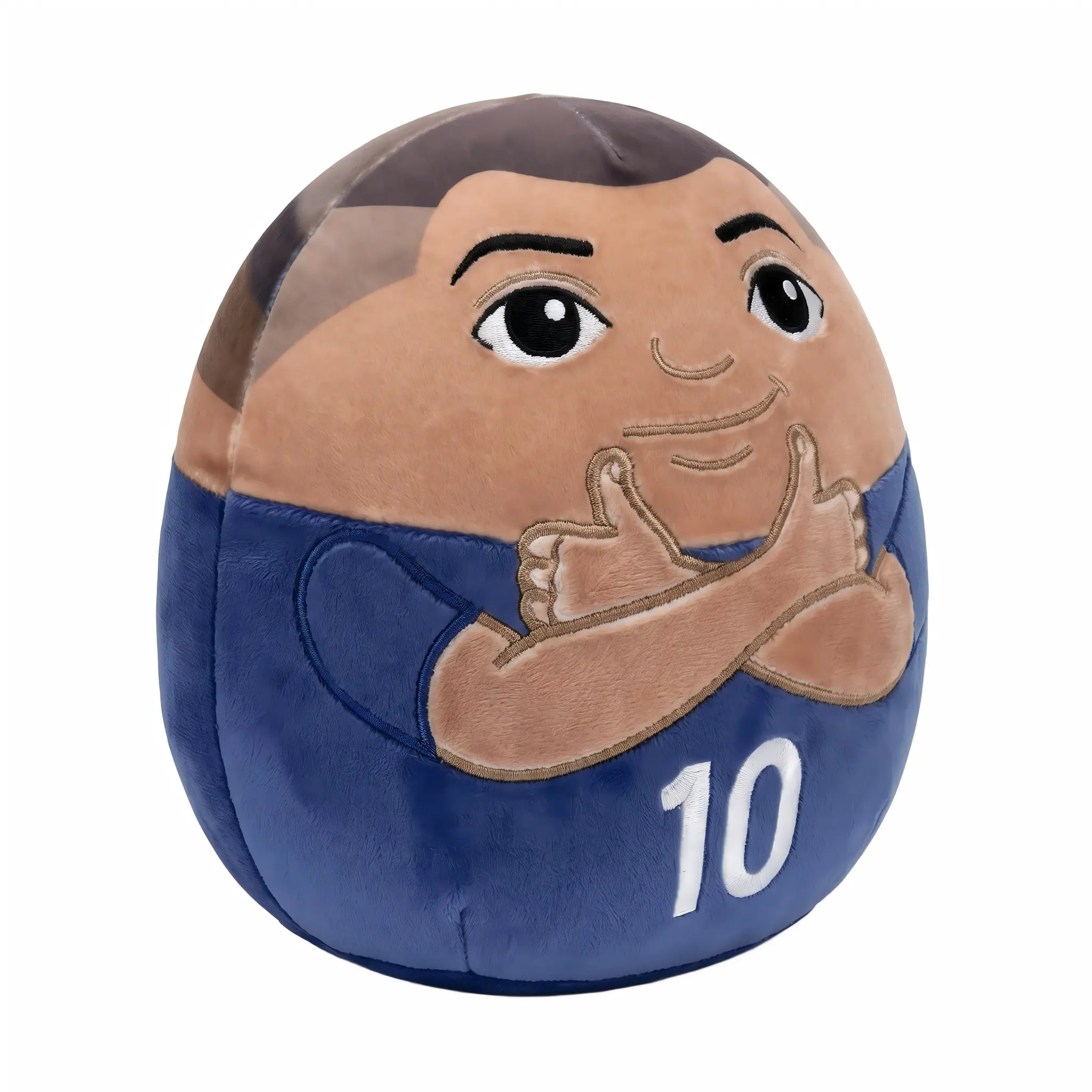 Cartoon Soccer Star #10 Jersey Huggable Collectible Stuffed Toy - Non-Collapsible Sports Figure, Soft Plush Unisex Bed Pillow, Gaming Chair Accessory, Watch Party Gift for Collectors