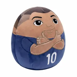 Cartoon Soccer Star with Number 10 Jersey Plush Figure Toy, Cute Football Player Stuffed Animal Plush Pillow, Sports Character Cushion for Fans Collectors And Room Decor
