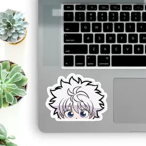 Killua Peek Vinyl Sticker, Hunter x Hunter Cute Anime Decal, Chibi Killua Sticker, Manga Laptop Sticker, Gift for HxH Fans