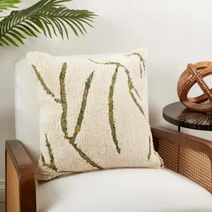 Saro Lifestyle 2131.G20SP 20 x 20 in. Tufted Symmetry Embroidered Poly Filled Square Throw Pillow, Green