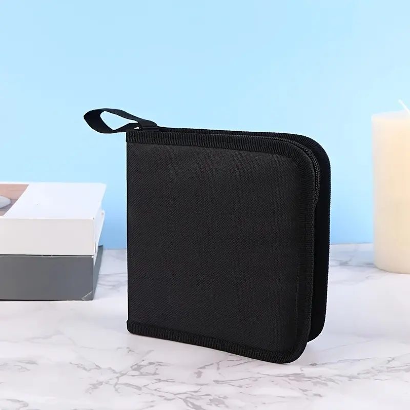 Zipper Discs Storage Case, Holds 40 CDs/DVDs, Portable Compact Discs Case Holder, Organizer, Wallet Disc Storage Binder For Car, Home & Travel Use - Keep Your Discs Organized!