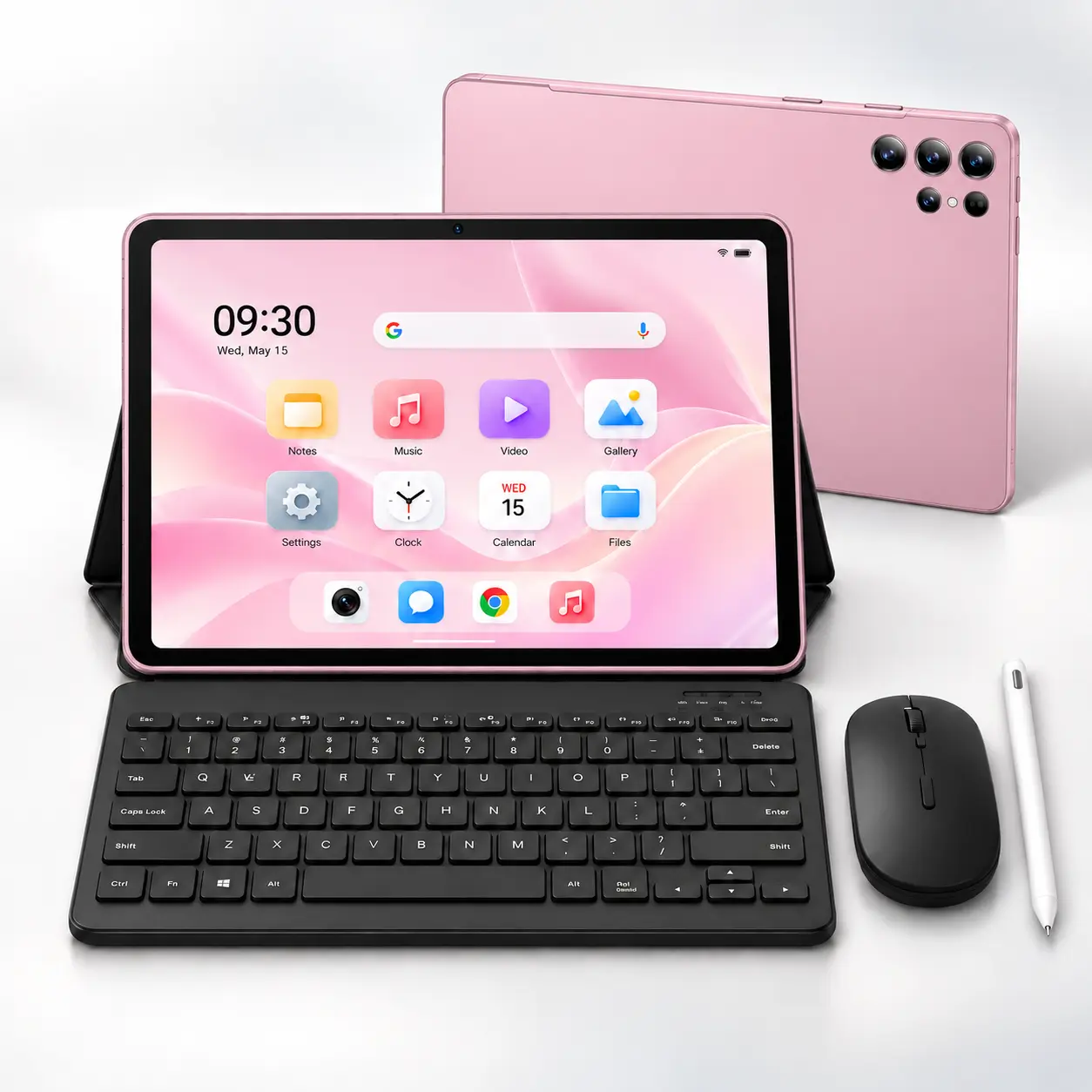 W&O X9 Android Tablet, 10.1-in, Android 15, 8GB RAM, 256GB Storage, 8000mAh Battery, Dual WiFi, SIM Card & microSD Support, 9-in-1 Keyboard Mouse Stylus Case Back to School Bundle