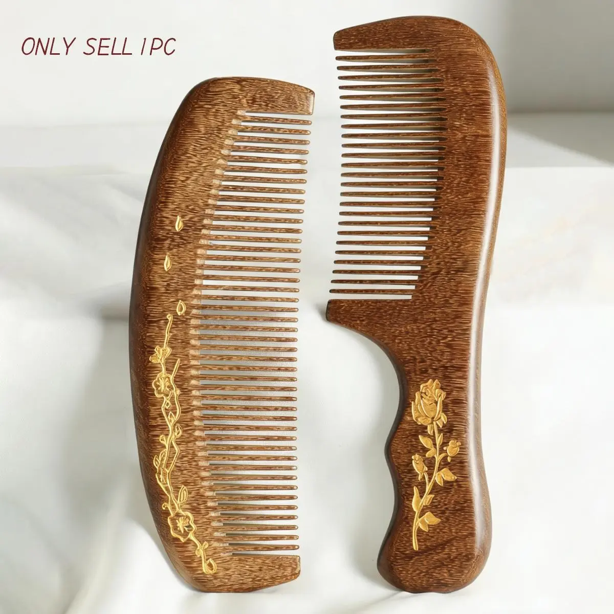 1/2pcs/set  Pattern Wooden Comb Set, Anti-Static Long Handle or No Handle, Heat Resistant Hair Styling Brush, Hair Styling Tools, Ideal for Home Use and Gifts, Anti Static Hairbrush, Hair Grooming Brush, Hairstyle Brush