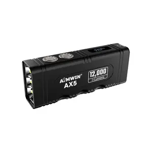 AIMWIN AX5 12,000 Lumen Super Bright Tactical Flashlight, Compact USB-C Pocket Camping Flashligh with Digital Display and Lumentac Charger Adapter, Alternative to Nitecore and Olight, for Outdoor, Camping, Emergencies