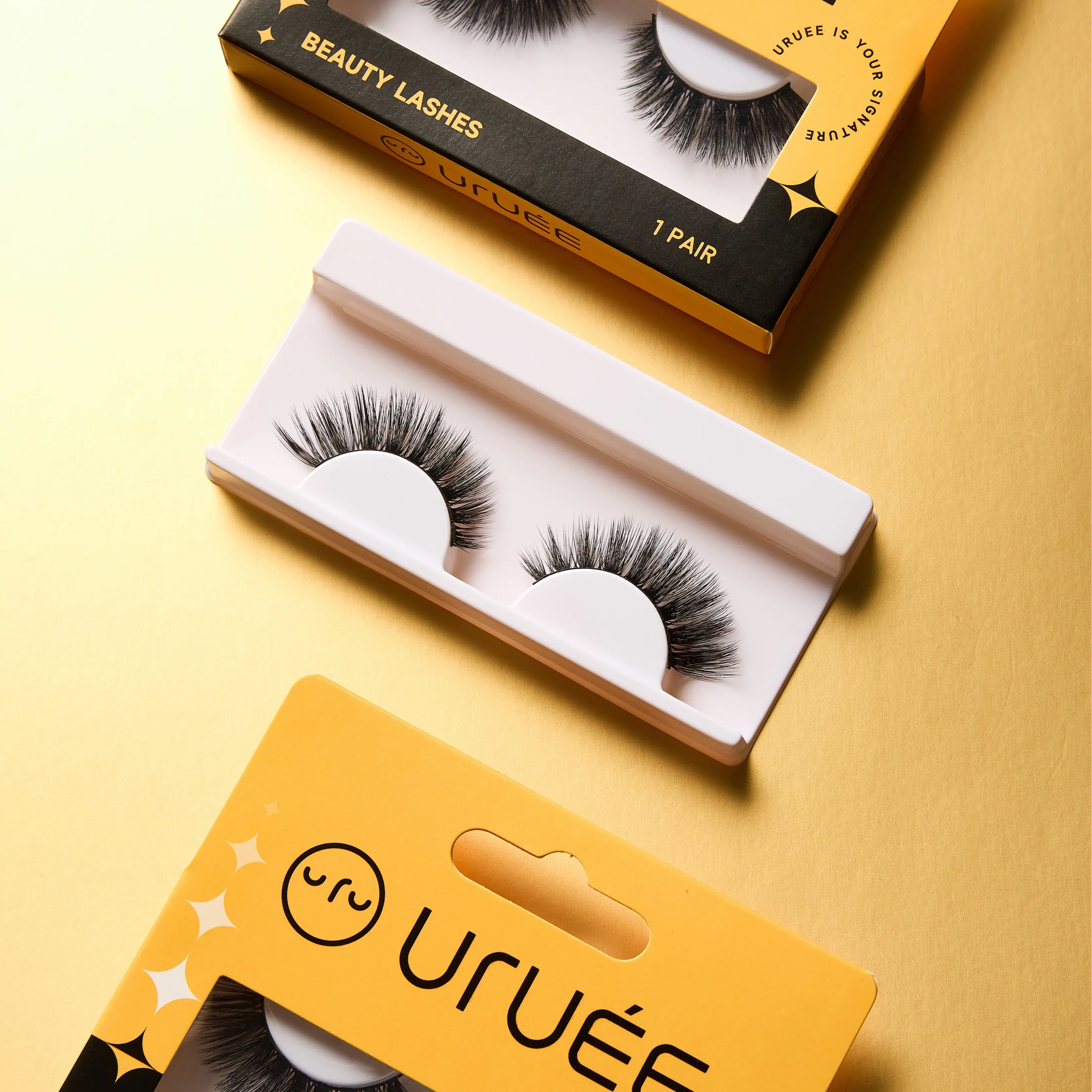 URUEE Faux Mink False Eyelashes. Fluffy, Lightweight & Reusable Falsies for All Eye Shapes. Easy to Apply.CT25