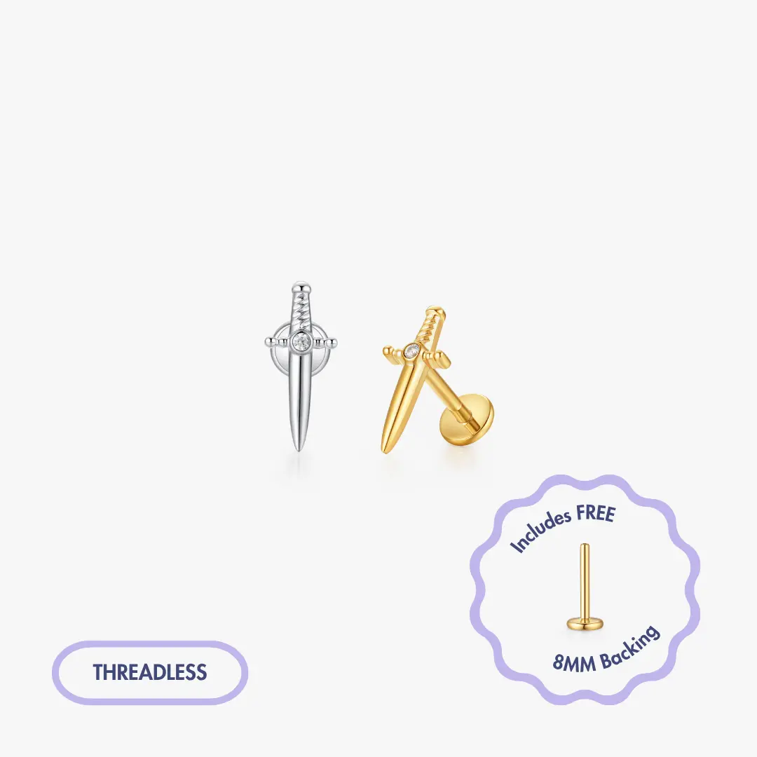 Dagger Titanium Flat Back Stud (Single)