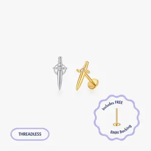 Dagger Titanium Flat Back Stud (Single)