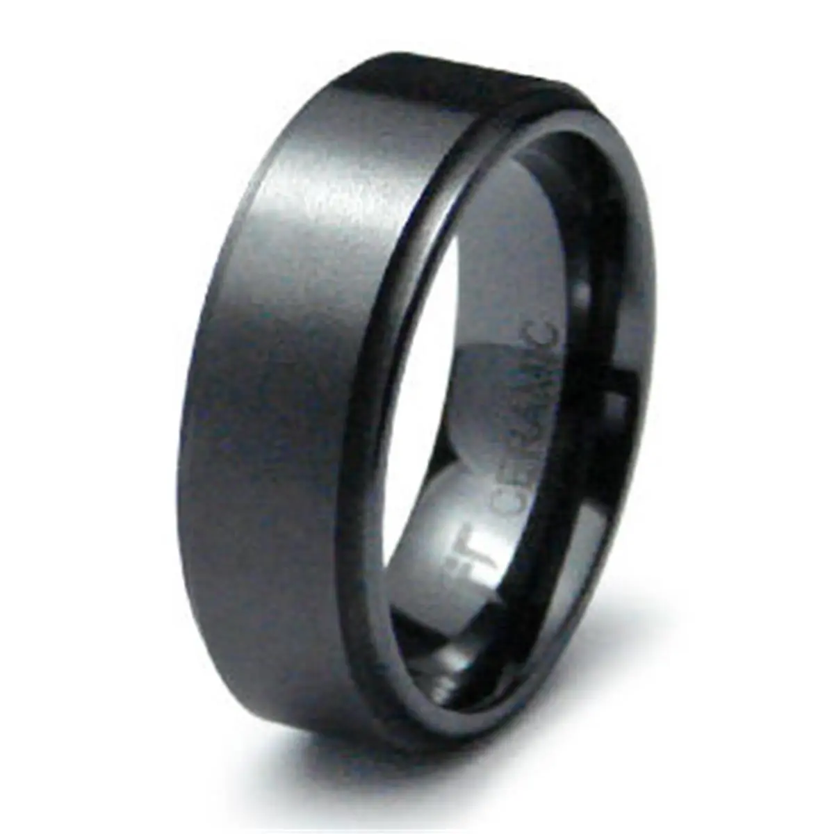 EWC R40022-110 Aesthetic Style Ceramic Ring, High Polish-Satin Finish, Size 11, Aesthetic Style Rings