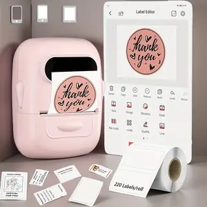Thermal Label Maker Wireless No Ink Required Multiple Templates for Storage Organization School Supplies Multiple Color Options