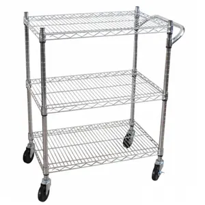 212 MAIN 3-Tier Heavy-Duty Steel Utility Cart, 32.5x18.5x36.6in Durable Storage Organizer with Open Shelf Storage, Adjustable for Kitchen, Garage Use