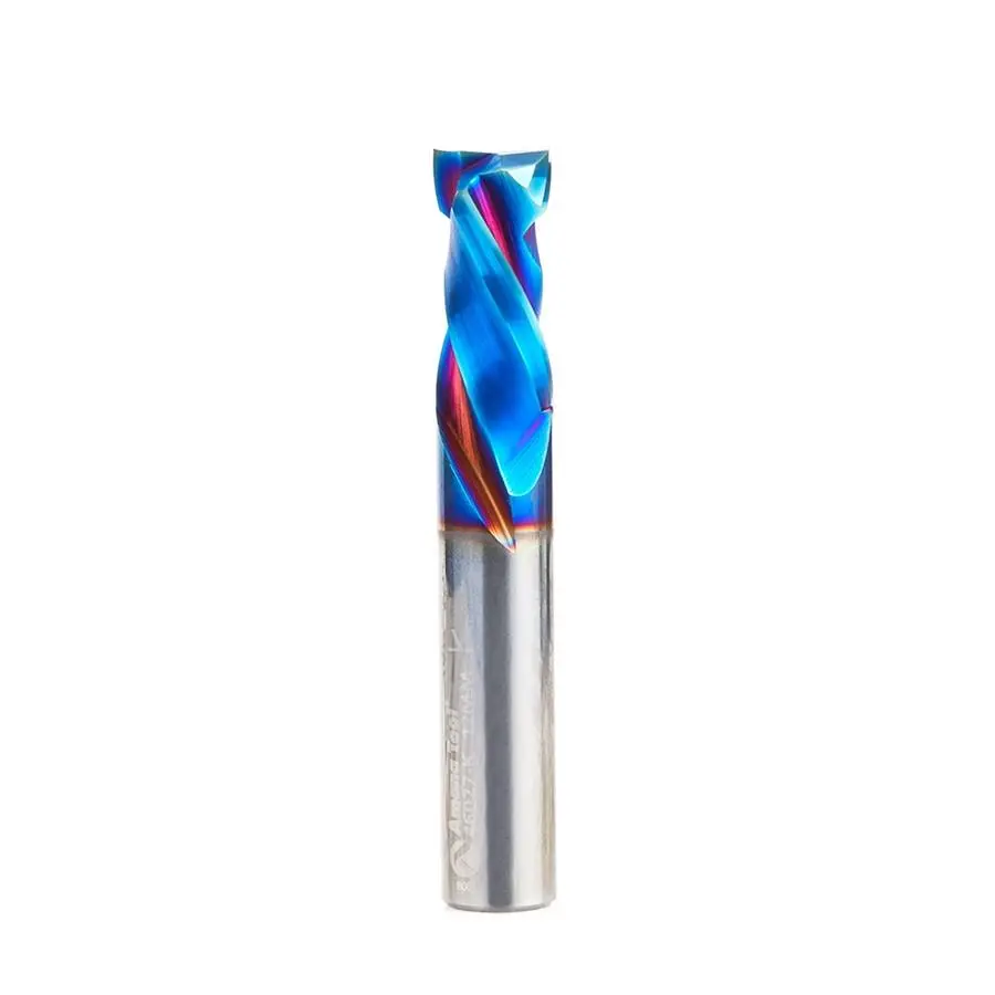 Amana Tool 46027-K CNC SC Spektra Extreme Tool Life Coated Mortise Compression Spiral 12mm D x 25mm CH 12mm SHK 76mm Long 2 Flute Router Bit