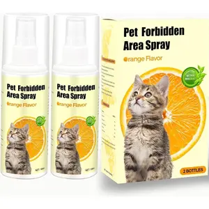 Cat Deterrent Spray – Anti-Scratch Cat Spray 100% Natural, Plant-Based Formula to Stop Scratching, Chewing & Urine Spraying – Indoor Use Safe for Furniture, Pets & Kids – 6.76 oz (Orange)