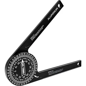 7.2" Miter Saw Protractor Angle Finder, CNC Aluminum Miter Gauge with Laser Engraved Scales, Precision Tool for Carpentry, Crown Molding & Construction, 5.3oz Ultra-Lightweight Portable
