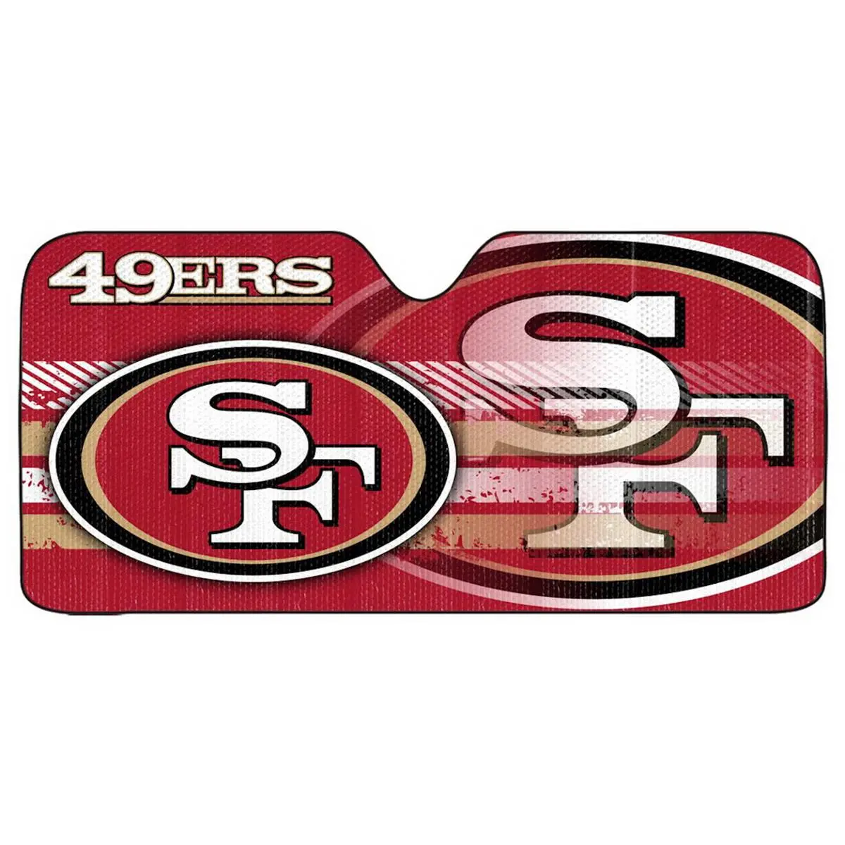 Team ProMark San Francisco 49ers Car Windshield Sun Shade, 59" x 27" Accordion-Fold Reflective Sunshade, Blocks 99% UV-A and UV-B Rays