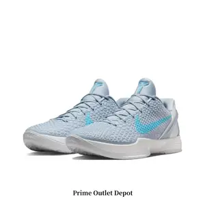Light Blue & White Low-Top Retro Basketball Sneakers | Streetwear Shock-Absorbing Breathable Athletic Shoes