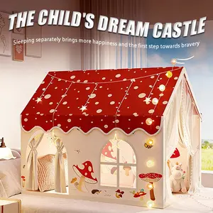 Magical Mushroom Play Tent, Whimsical Canopy with Detachable Flower Decor, Imaginative Indoor Outdoor Play, Kids' Fantasy Playhouse