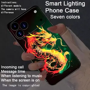Colorful intelligent voice controlled luminous Protective phone case compatible Fo iphone17Air/17Pro/17promax/16promax/15promax/14promax/13promax/12promax/11promax/XSmax/XR/X/XS/7G, Lights