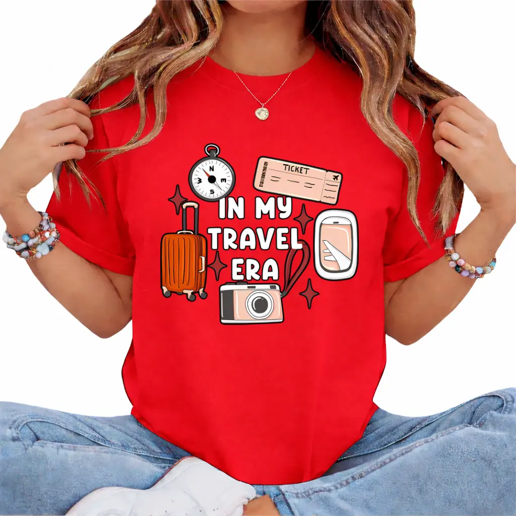 Explore Your Adventures with This Travel-Inspired Graphic Tee – A Perfect Souvenir for Travel Lovers Check Cotton