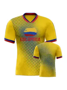 Colombia Football Jersey Men's Breathable Soccer Shirt Colombia National Team Fan Training Uniform