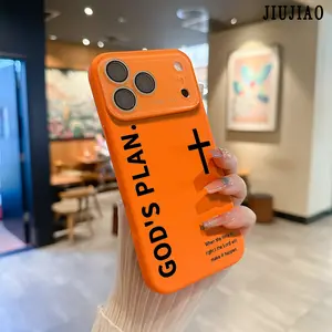 Bible verses and GOD'S PLAN Pattern Dopamine Style Solid Color Phone Case with Ultra Skin friendly Touch, All Inclusive Lens Phone Case Suitable for Apple 17 16 15 14 13 12 PRO MAX AIR PLUS