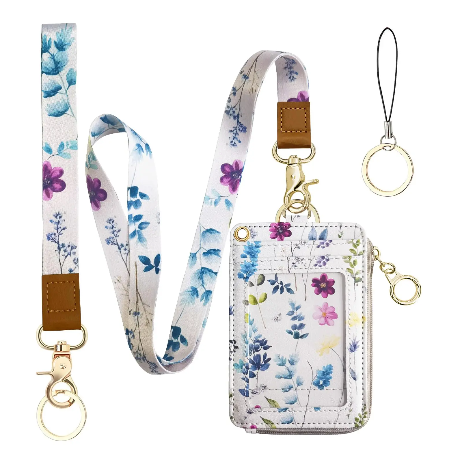 2-in-1 ID Badge Holder & Lanyard Wallet - Multi-Use Womens Small Wallet