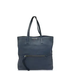 Pre-owned miu miu Leather tote bags Tote Bag Hammered Calfskin Dark Blue (dh020226g5)