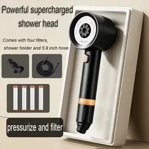 Handheld Shower Head with Filter High Pressure Multiple Spray Modes ON/OFF Switch Power Wash for Hard Water Pet Bathing 3-speed setting outdoorfun Massage Handheld Shower brush massaging bean blaster filter bead softener detachable design