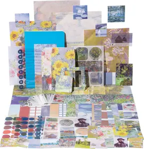 Scrapbook Kit for Beginners, Aesthetic Junk Journal Supplies, Scrapbooking and Journaling Materials,  Journals Stationery, Planner DIY Arts Craft, Women Adults