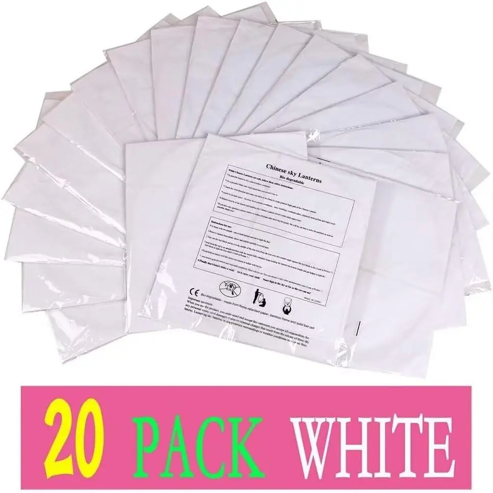Paper Lanterns in Memorial Events for 20 Pack White, Easy to Use.Paper Lanterns for Weddings Party Celebration Event and Festival.