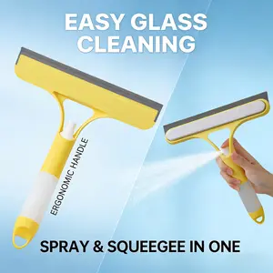 Glass Cleaner Scraper + squeegee + scrubber + spray in one design, easy to deal with home windows, mirrors and car windscreen cleaning! Efficient cleaning, one scrape and you're clean! Hand Lightweight Smooth Tool cleaning tool 3-in-1 multifunctional