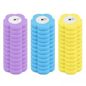 Household Disposable Toilet Brush Refill Sets - 4pc or 6pc Multiple Packs, 3-Layer Sponge Heads,24 Pieces or 36 Pieces Total, Bathroom Cleaning Essential (Brushes Not Included)