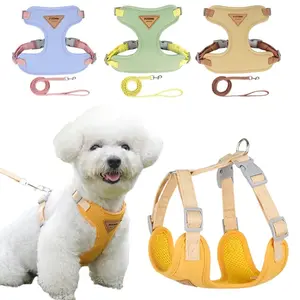 Puppy Harness and Leash Set - Breathable Vest for Small & Medium Dogs Cats - Adjustable Chest Strap for French Bulldog Chihuahua Poodle - Soft Breathable Material Quick Release Reflective All-Season Use