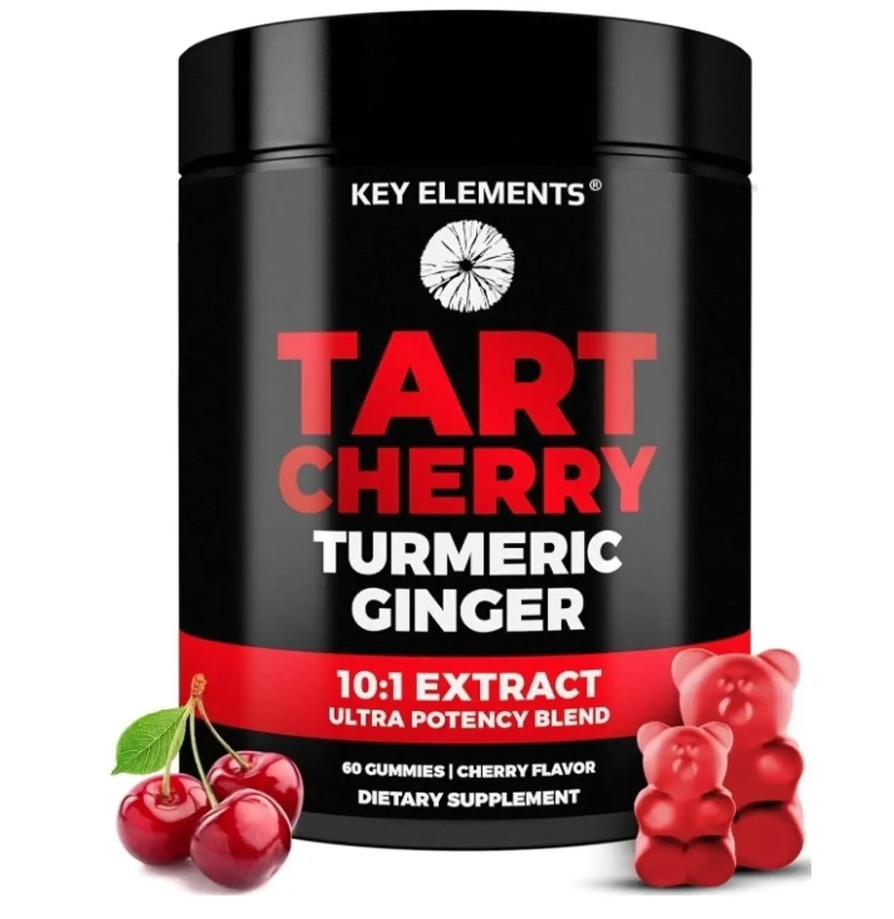 [Ultra Strength] Tart Cherry Gummies Extract with Turmeric & Ginger - Natural Tart Cherry Supplement for Uric Acid Cleanse Support & Recovery Gummies