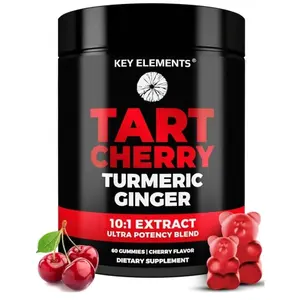 [Ultra Strength] Tart Cherry Gummies Extract with Turmeric & Ginger - Natural Tart Cherry Supplement for Uric Acid Cleanse Support & Recovery Gummies