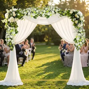 6.6x6.6 FT Gold Square Backdrop Stand, Metal Wedding Arch Frame for Balloon Garland, Wedding, Birthday, Baby Shower, Party Decoration
