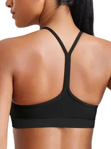 Women's Y Back Sports Bra, Padded Low-Impact Yoga Top, Thin Straps, Quick-Dry Running Gym Workout Innerwear, Sexy Yoga Tank Top, Lightweight Activewear, Strappy Sports Bras, Workout Clothes Women, Yoga Wear Fitness