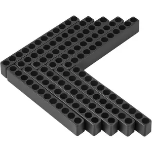 10 count 12 Holes Hex Bit Holder Organizer  Bit Holder 1/4 Inch Bit Storage Flexible Plastic - Black